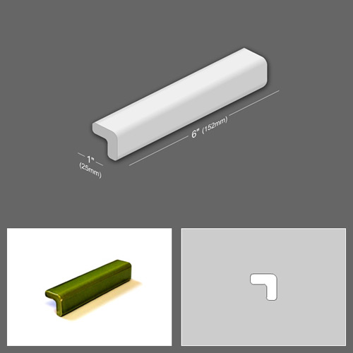 6 inch x 1 inch External Corner Victorian Tile