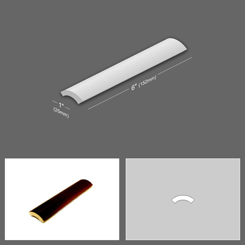 6 inch x 1 inch Corner Victorian Tile