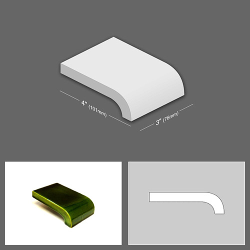 4 inch x 3 inch Brick External Corner Victorian Tile