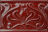 Emobossed Stylized Border Tile - Burgundy