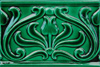 Emobossed Stylized Border Tile - Emerald