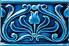 Emobossed Stylized Border Tile - Marine