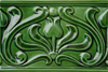 Emobossed Stylized Border Tile - Olive
