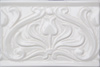 Emobossed Stylized Border Tile - White Transparent Glaze