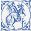 Horse and Rider Dutch Delft Tiles