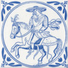 Horse and Rider Dutch Delft Tiles