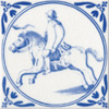 Horse and Rider Dutch Delft Tiles