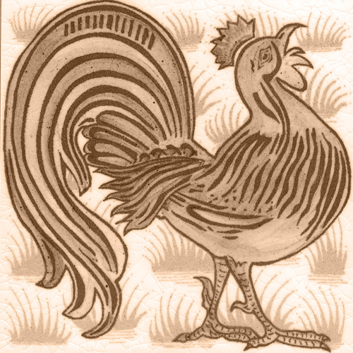 William De Morgan Animals with background Tile