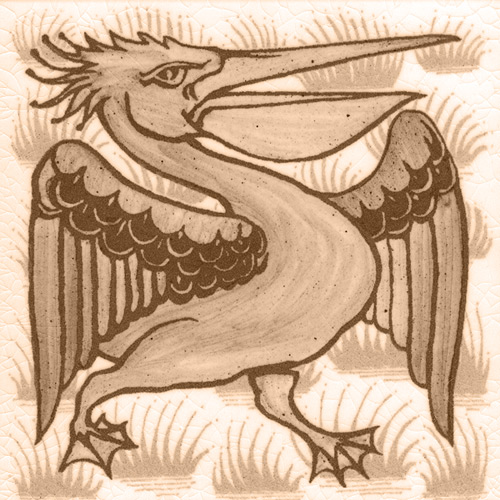 William De Morgan Animals with background Tile