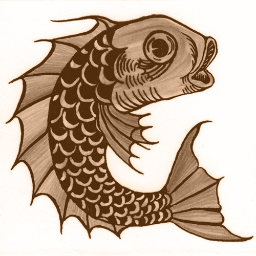 William De Morgan Animals no bnackground Tile