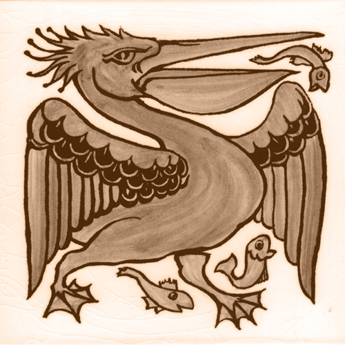 William De Morgan Animals no bnackground Tile