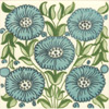 William De Morgan: blue Flowers - Park Daisy