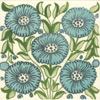 William De Morgan: blue Flowers - Park Daisy