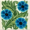 William De Morgan: blue Flowers - Daisy 1