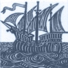 William De Morgan: Ships - blue Ship West