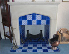 Blue & White Fireplace Tiles