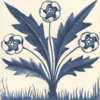 William Morris: blue Buttercup